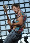 Walk the Moon sports their patriotic face paint Friday night on the main stage at Bunbury Music Festival in Cincinnati.
Contributed photo by Ryan Podracky.