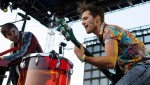 Walk the Moon sports their patriotic face paint Friday night on the main stage at Bunbury Music Festival in Cincinnati.
Contributed photo by Ryan Podracky.