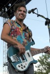 Walk the Moon sports their patriotic face paint Friday night on the main stage at Bunbury Music Festival in Cincinnati.
Contributed photo by Ryan Podracky.