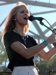 Alice Katz of Youngblood Hawke plays, tamborine, vocals, and keys, and drum Friday night at Bunbury Music Festival in Cincinnati.
Contributed photo by Ryan Podracky.