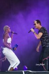 Noelle Scaggs, Michael Fitzpatrick (Fitz), and drummer John Wicks of "Fitz and the Tantrums" perform at ACL Festival in Austin, Texas in 2014